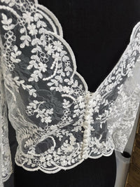 Top mariée dentelle ivoire clair – Manches longues – Dos boutonné – Taille 40 · vue 5