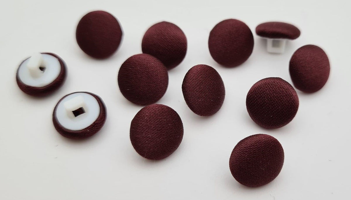 Boutons recouverts satin bordeaux X11