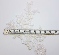 Motif appliqué brodé fil argenté ivoire pour robe de mariée · vue 3