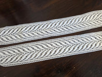 Galon dentelle guipure ivoire clair 5,5 cm – motif feuillage bohème – dentelle mariée au mètre · vue 5