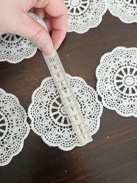 Galon dentelle ivoire 8 cm – Motif mandala – Ruban couture mariage bohème – Vendu au mètre · vue 4