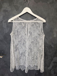Top mariée dentelle française ivoire clair – Coupe blousante asymétrique – Taille 40/42 · vue 7
