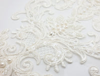 Grand motif losange perles et strass ivoire pour robe de mariée · vue 4