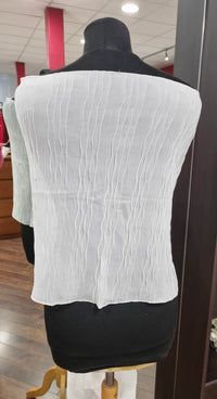 Etole en mousseline froissée ivoire / blanc · vue 3