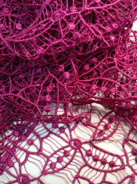 Guipure style filet Rose fuchsia · vue 3