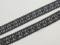Galon Dentelle Guipure Noir Motif Floral — Largeur 5 cm | Vendu par 10 cm · vue 4