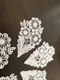 5 motifs " bouquet de fleurs " guipure ivoire · vue 3