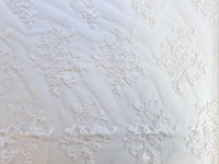 Dentelle grandes roses brillante sequins ivoire 91989 · vue 4