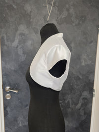 Bolero en taffetas blanc pour mariée , coupe courte , taille 38 · vue 7
