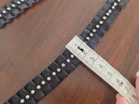 Galon noir avec strass ruban plissé coupon de 2 mètres · vue 3