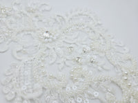 Motif pour robe de mariée princesse ivoire perles et détails argenté T915 · vue 2