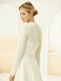 Gilet doux pour mariée ivoire · vue 2