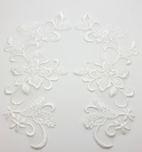 Motif brodé fleurs IVOIRE OU BLANC · vue 3