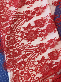 Dentelle de Calais Caudry rouge ou noir · vue 6