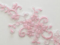 Motif rose bonbon fil argenté · vue 2