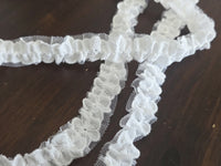 Galon elastiqué broderie anglaise pour DIY blanc · vue 2