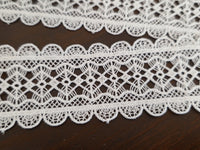 Galon dentelle guipure macramé ivoire clair 4,5 cm – bohème robe de mariée – au mètre · vue 4