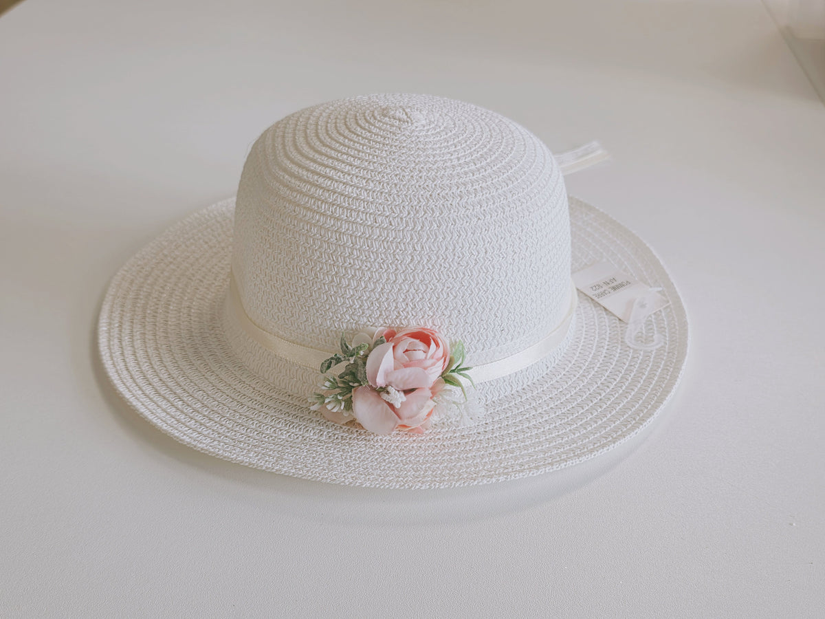 Chapeau enfant communion ceremonie ivoire fleur
