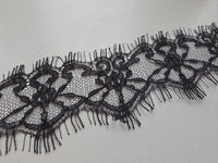 Galon de dentelle fine noire