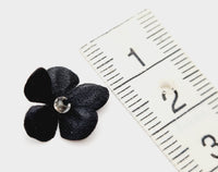 Petites fleurs noires avec perles · vue 2