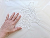 Dentelle grandes fleurs ivoire brillante · vue 4