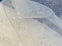 Organza blanc paillete