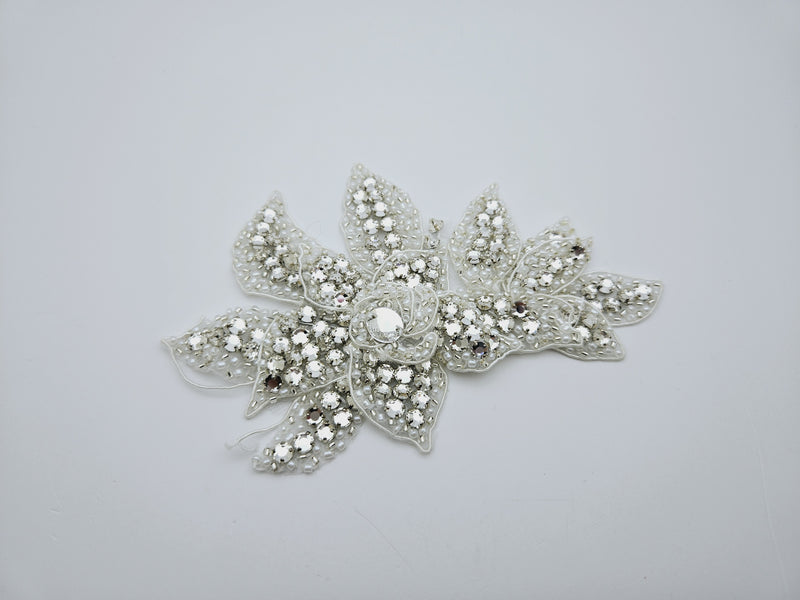 Motif strass ivoire argenté