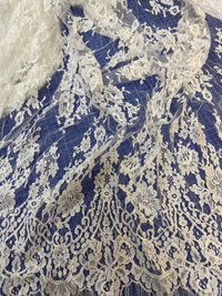 Coupon dentelle de Calais, dentelle de Caudy ivoire · vue 3