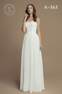 Robe de mariée bustier, simple, épurée, fluide Taille 44