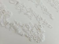 Ensemble de 10 motifs blanc fil argenté brillant et perles · vue 3