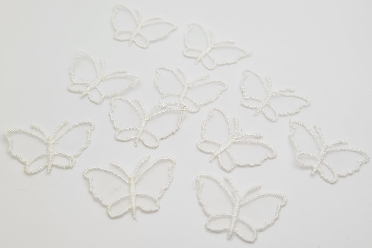 Papillons organza ivoire