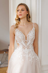 Robe de mariée Angelino rose poudré