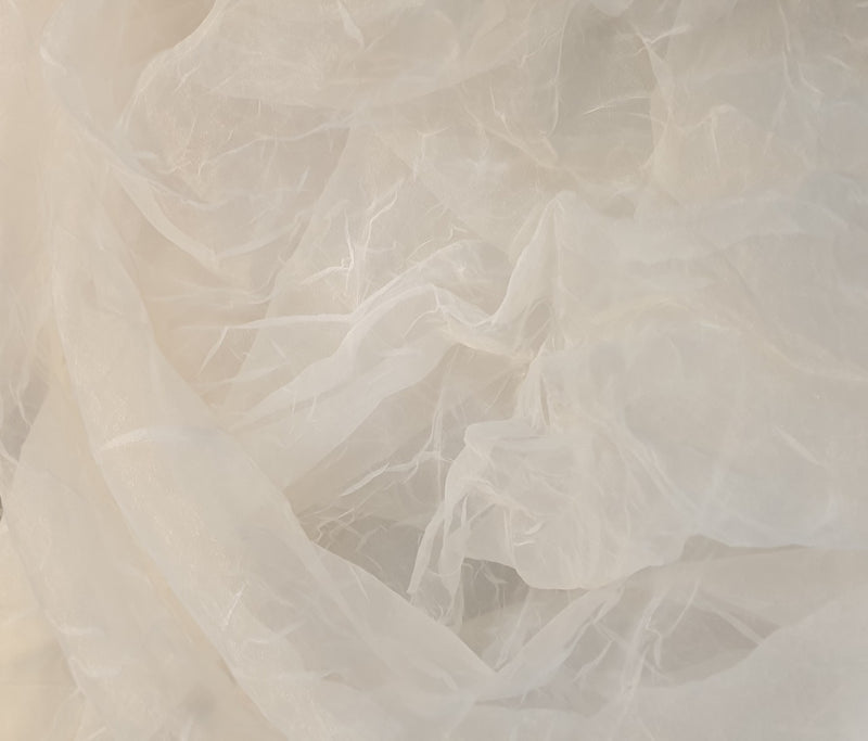 Organza Froissé laize 130 ivoire