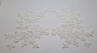 Motif en dentelle ivoire clair feuille fleurs pour robe de mariée