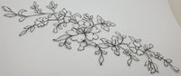 Motif en dentelle noir et ivoire fleurs/feuilles à coudre pour mariée / cocktail