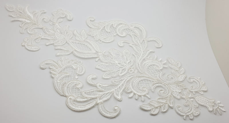 Motif pour robe de mariée losange dentelle ivoire 30CM
