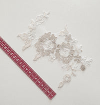 Motif cuivré ivoire doré dentelle fine · vue 3