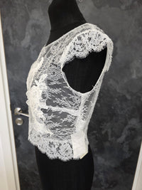 Top mariée dentelle ivoire clair – Taille 40 – Fabriqué en France – Lambert Créations · vue 3