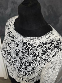 Top en dentelle guipure manches longues style vintage pour mariée ivoire ou blanc · vue 5