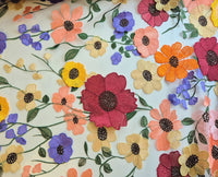 Tulle brodé fleuris 3D coloré 935777 · vue 2