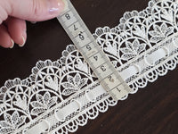 Galon de guipure ivoire clair avec ruban – mariage, robe de mariée champêtre – vendu au mètre · vue 4