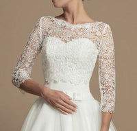 Top en guipure style vintage manches longues pour mariée