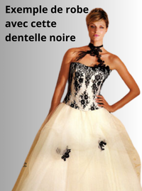 Dentelle de Calais Caudry rouge ou noir · vue 11