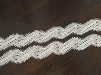Galon dentelle motif entrelacé – Ivoire clair – 3 cm – Vendu par 10 cm · vue 5