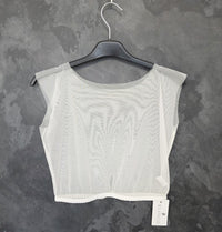 Top en tulle ivoire pour création robe de mariée – Base modélisme – Toile blanche transparente – Fermeture crochet dos