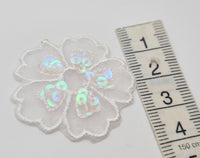 Lot de 5 motifs fleurs sequins ivoire · vue 2