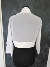 Boléro blanc fluide en mousseline – Manches chauve-souris – Taille S/M · vue 3