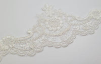 Galon de dentelle pour robe de mariée ivoire avec sequins
