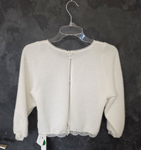 Pull mariée ivoire en maille douce – Dos ouvert élégant – Finitions dentelle – Mariage hiver · vue 9