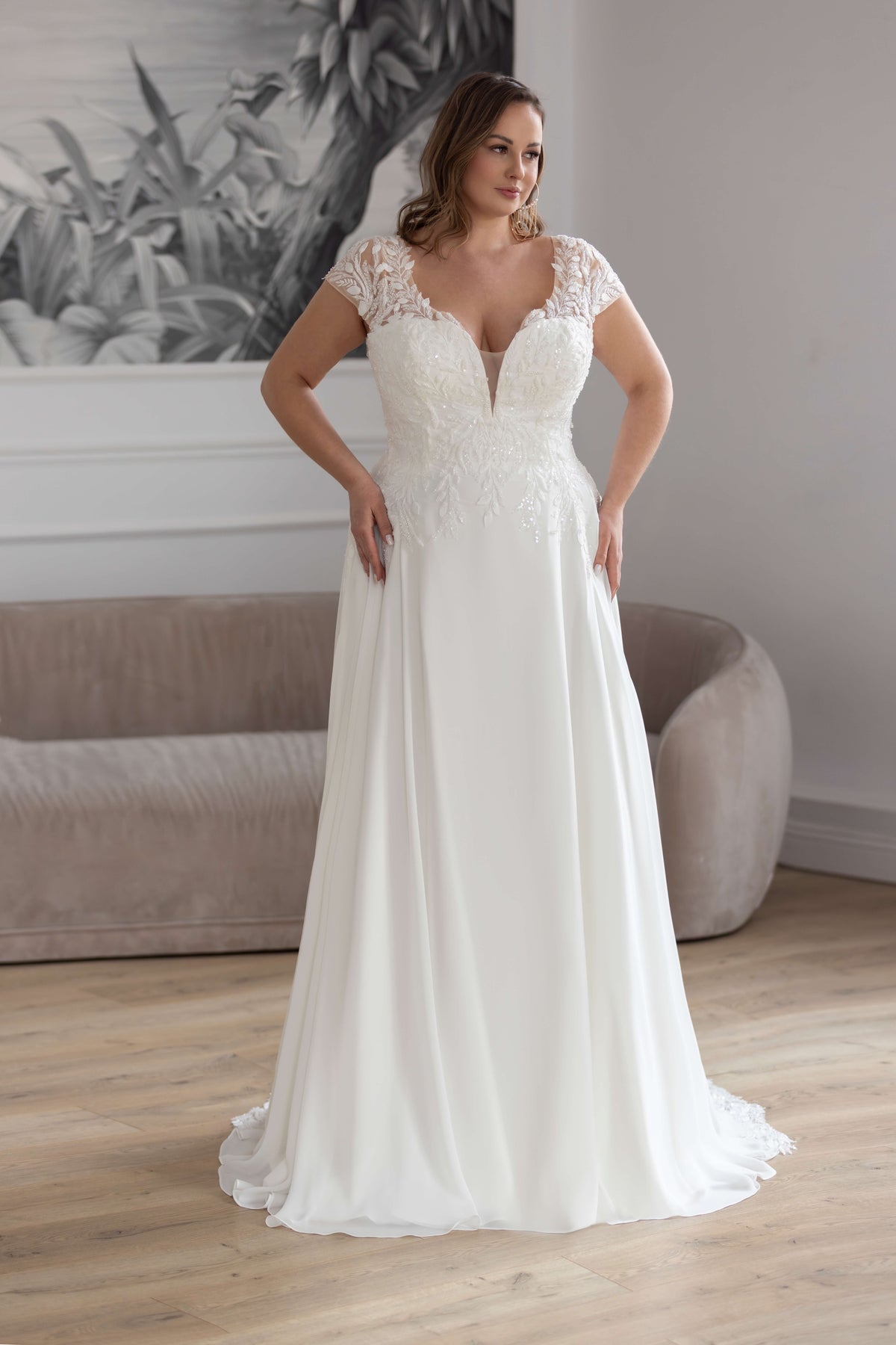Robe de mariée bohème grande taille Gardenia